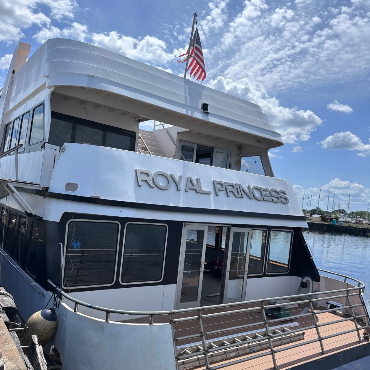 Rear View of Royal Princess Luxury Yacht Docked in Florida