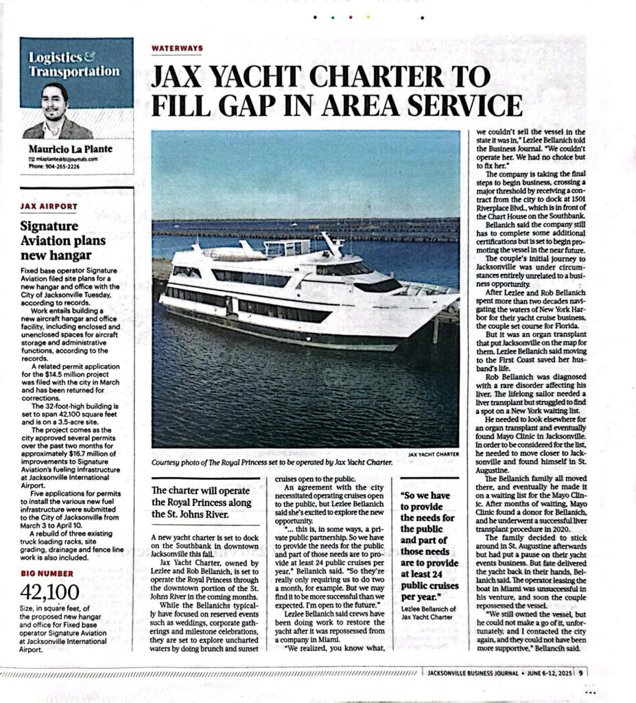 Jax Yacht Business Journal Article